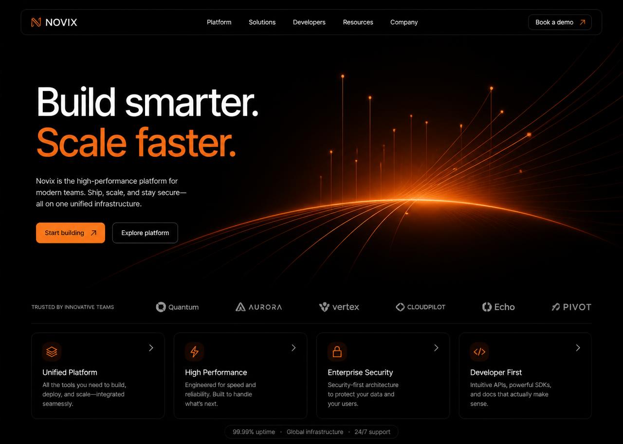 Exemplo de site: Empresa de Tecnologia — Institucional